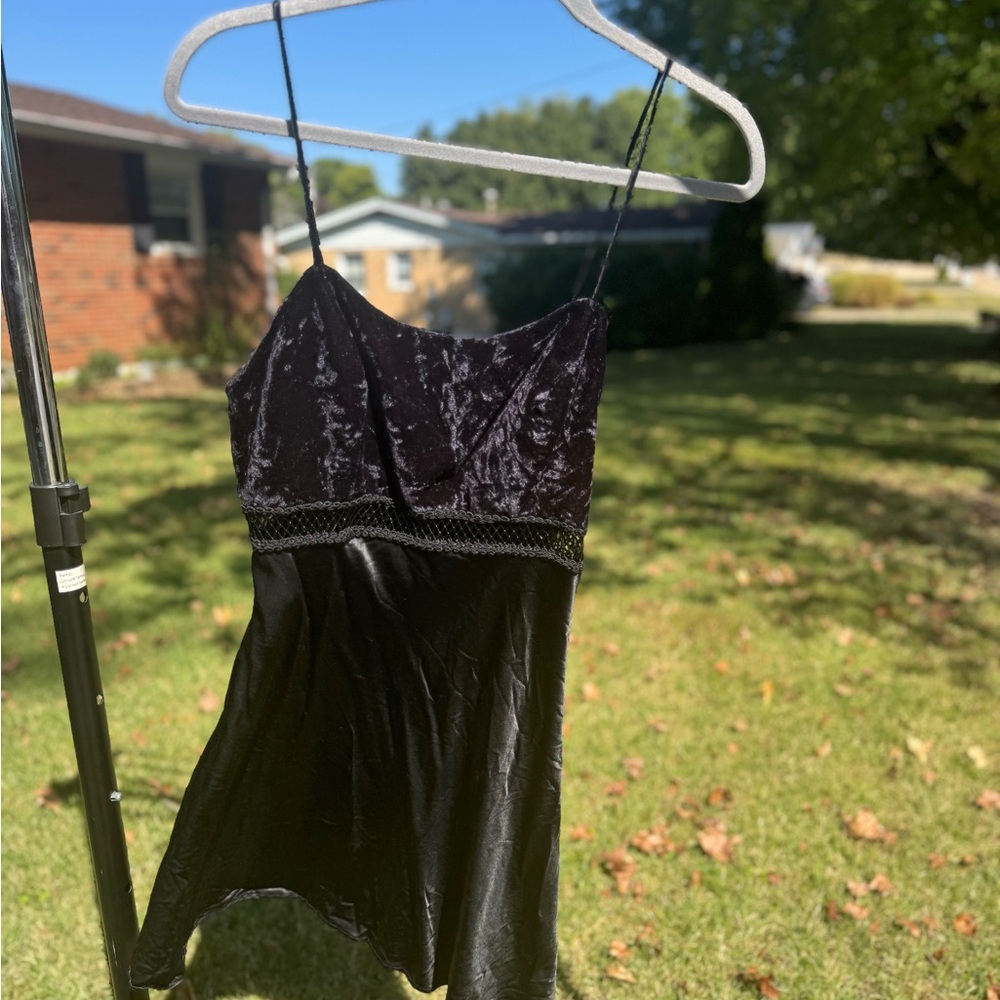 Blondie and Me Evening Black Velvet Slip Dress – Size 11/12 (Made in USA)